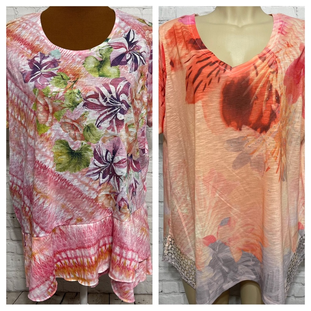 Plus Size Time & Tru Lightweight Summer Tops Size XXL 1X